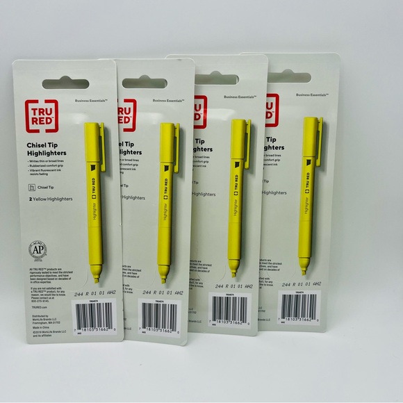 Lot of FourTRU RED Pocket Highlighter with Chisel Tip Yellow 2 Pack (Total 8). - Picture 3 of 6
